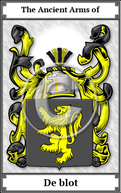 De blot Family Crest Download (JPG) Book Plated - 600 DPI